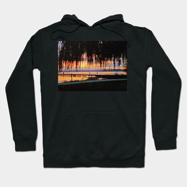 Sunset Through the Trees at Juanita Beach Hoodie by SeaChangeDesign